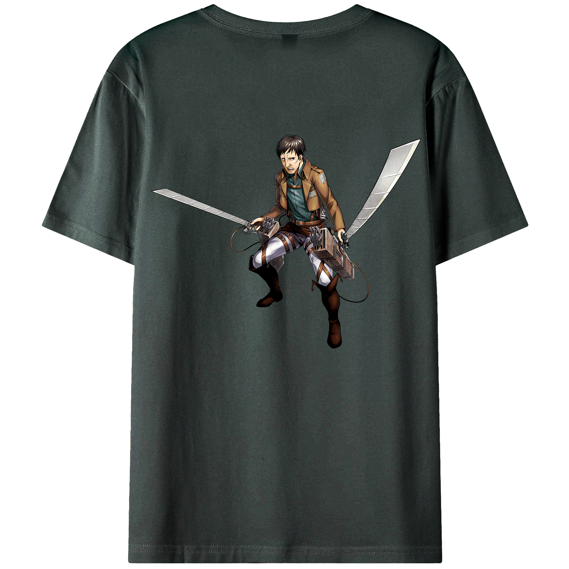 （画像用） 進撃の巨人 Attack on Titan 綿100％ メンズ半袖Tシャツ（バックプリント） 通気性